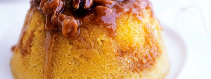 Sticky toffee and walnut pudding