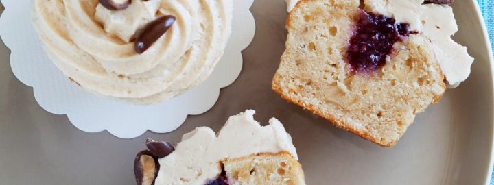 Peanut butter and jelly cupcakes