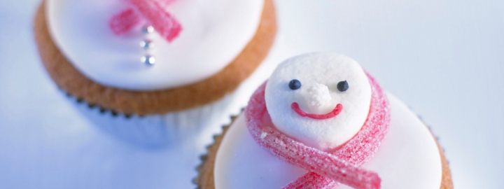 Christmas snowmen cupcakes