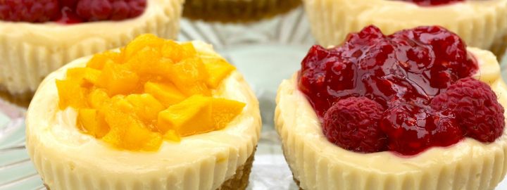 Mini fruit topped cheesecakes