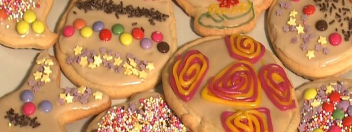 Colourful easter biscuits