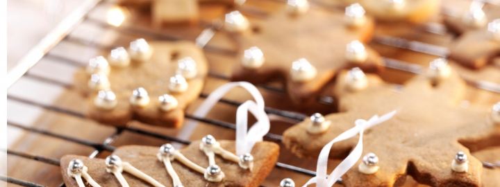 Christmas gingerbread hanging biscuits