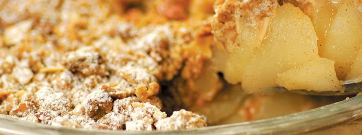 Pear and almond crumble