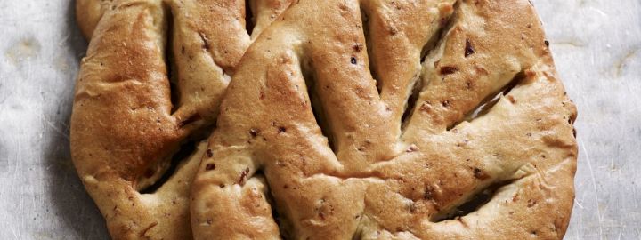 Bacon and onion fougasse