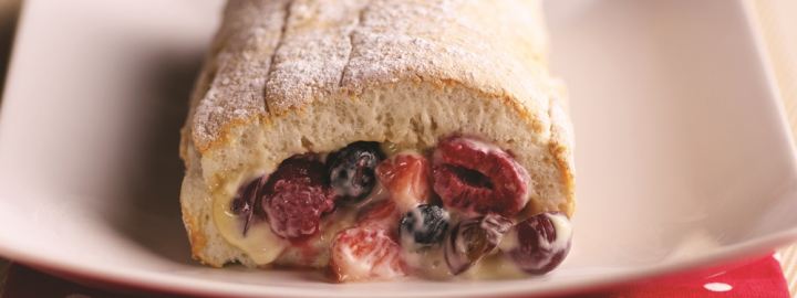Summer berry roulade