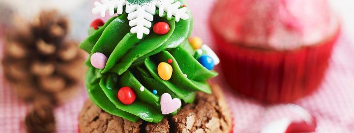 Christmas tree cupcakes