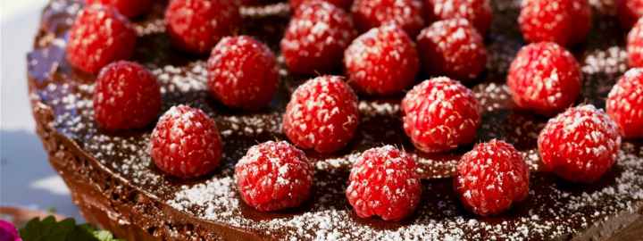 Chocolate and raspberry cake