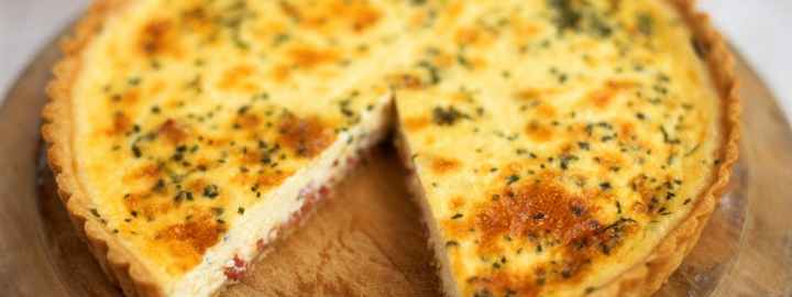 Cheese and bacon tart