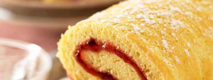 Jam filled swiss roll