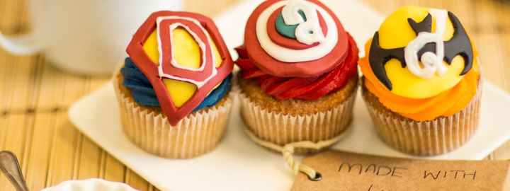 Father's day superhero cupcakes