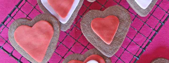 Valentine’s chocolate heart biscuits