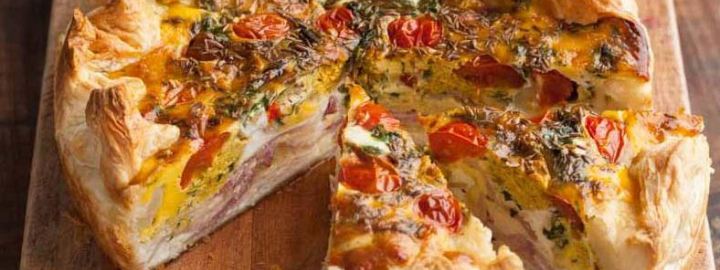 Bacon, curried egg and ricotta pie | Eggcellentrecipes.com