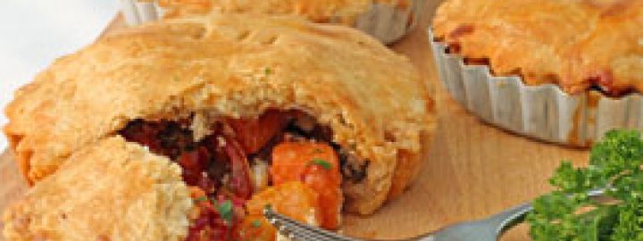 Butternut and goats cheese pies