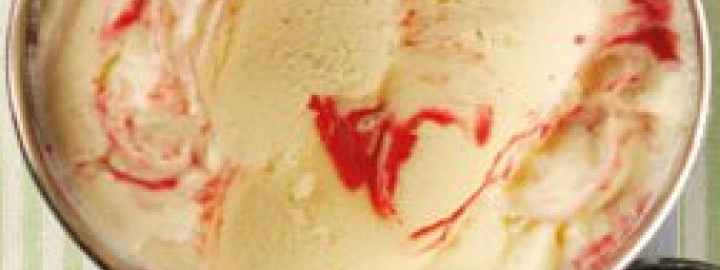 Calorie conscious raspberry ripple ice cream