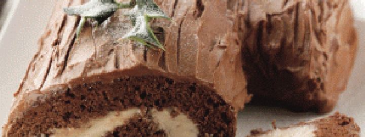 Chocolate chestnut Yule log