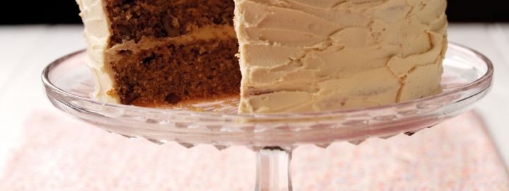 Coffee and walnut layer cake