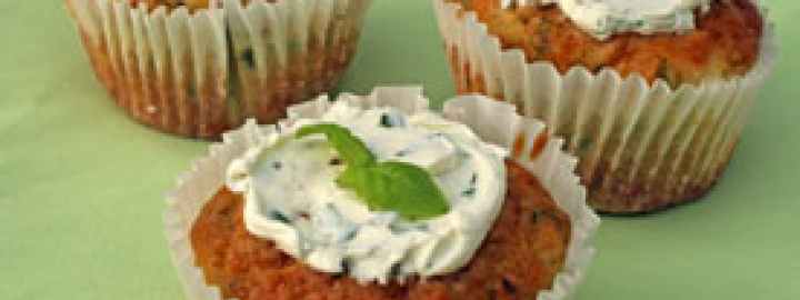 Feta cheese and herb cupcakes