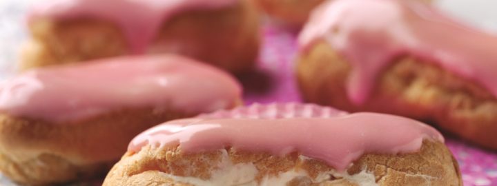 Mini pink eclairs