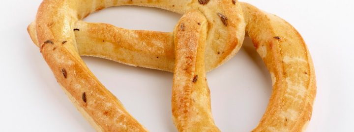 Pretzel with caraway seeds