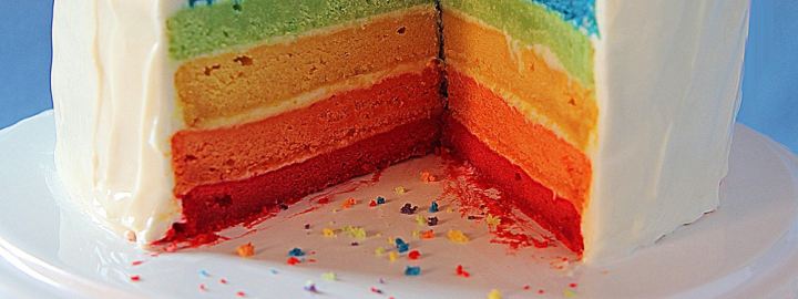 Rainbow layer cake Rainbow layer cake
