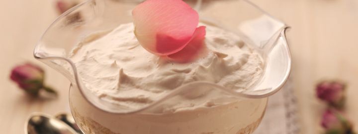 Raspberry and rose mousse cheesecake