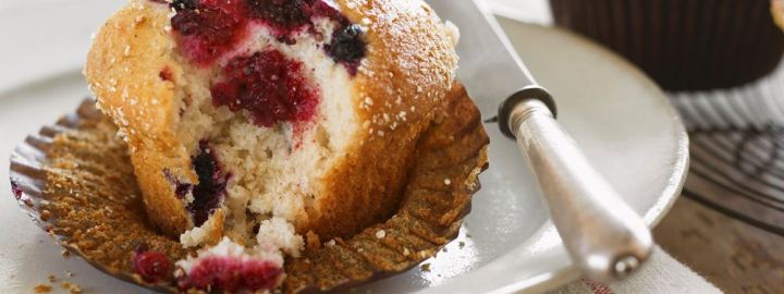 Raspberry &amp; blueberry muffins