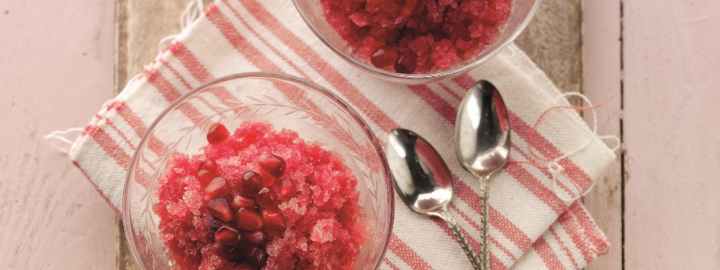 Rose water and pomegranate granita