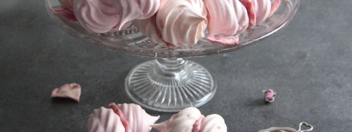 Rose water meringue kisses