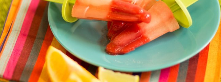 Strawberry and orange lollies