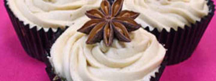 White chocolate and star anise cupcakes