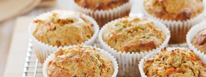 Wholemeal carrot and courgette muffins