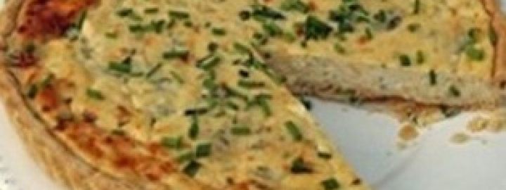 Four cheese and chive quiche